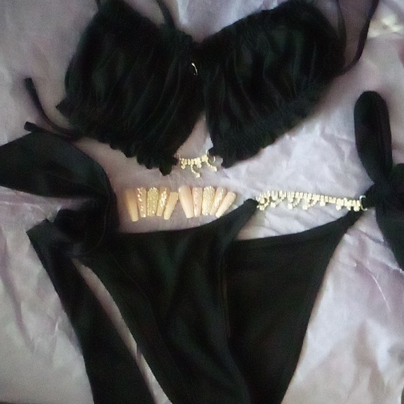 Other - Rhinestone bikini 👙😍 rhinestone bling nails